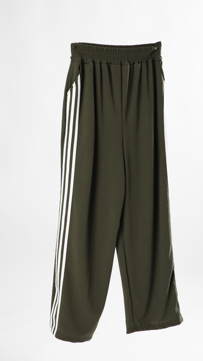 Sporty Striped Elegance Pants