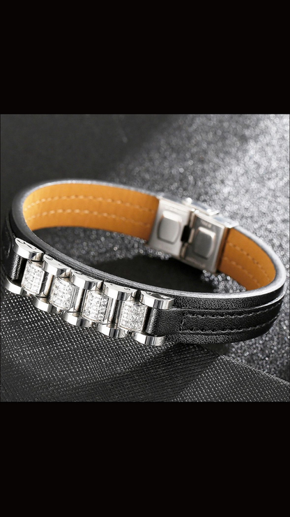 Leather & Luster Bracelet