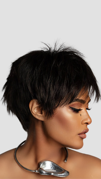 Short Hair Wig With Thick Bangs