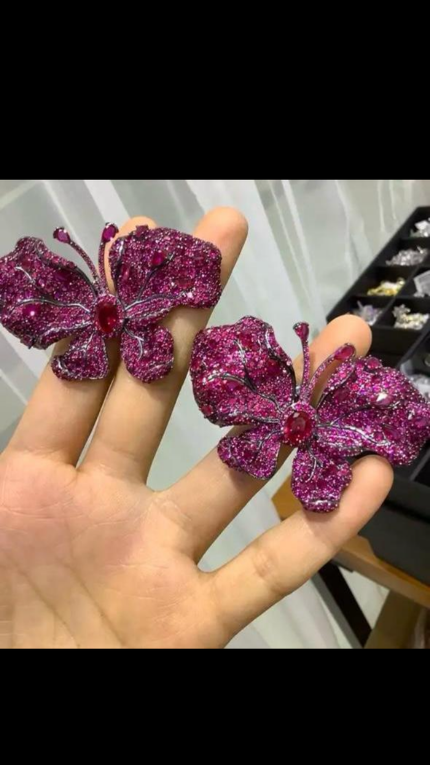 Rhinestone Butterfly Ring - Pink Crystals