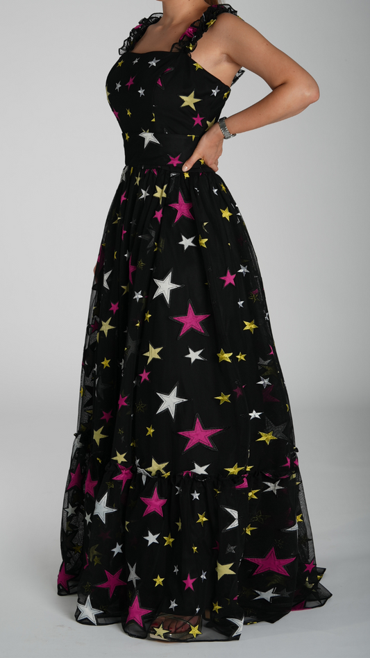 Galactic Glamour - Stunning Full-Length Dress