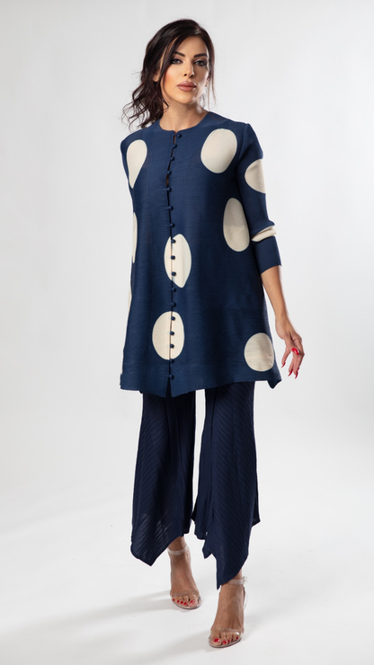 Oversize Long Dot Printed Set (Shirt & Pant)