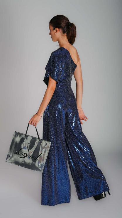 Divine Sequin One-Shoulder Jumpsuit