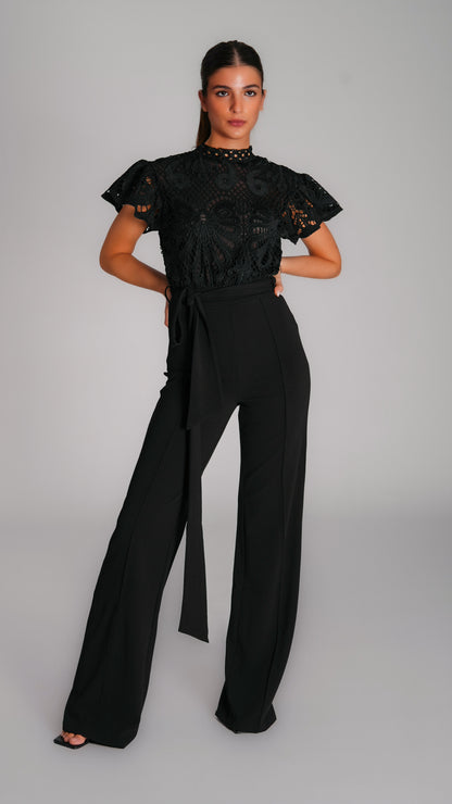 Wide Leg Night Jumpsuit with Rifle