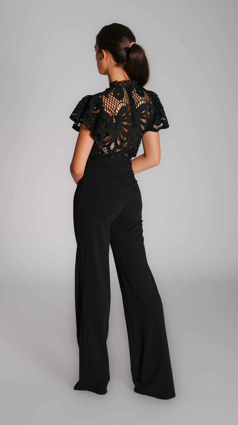 Wide Leg Night Jumpsuit with Rifle