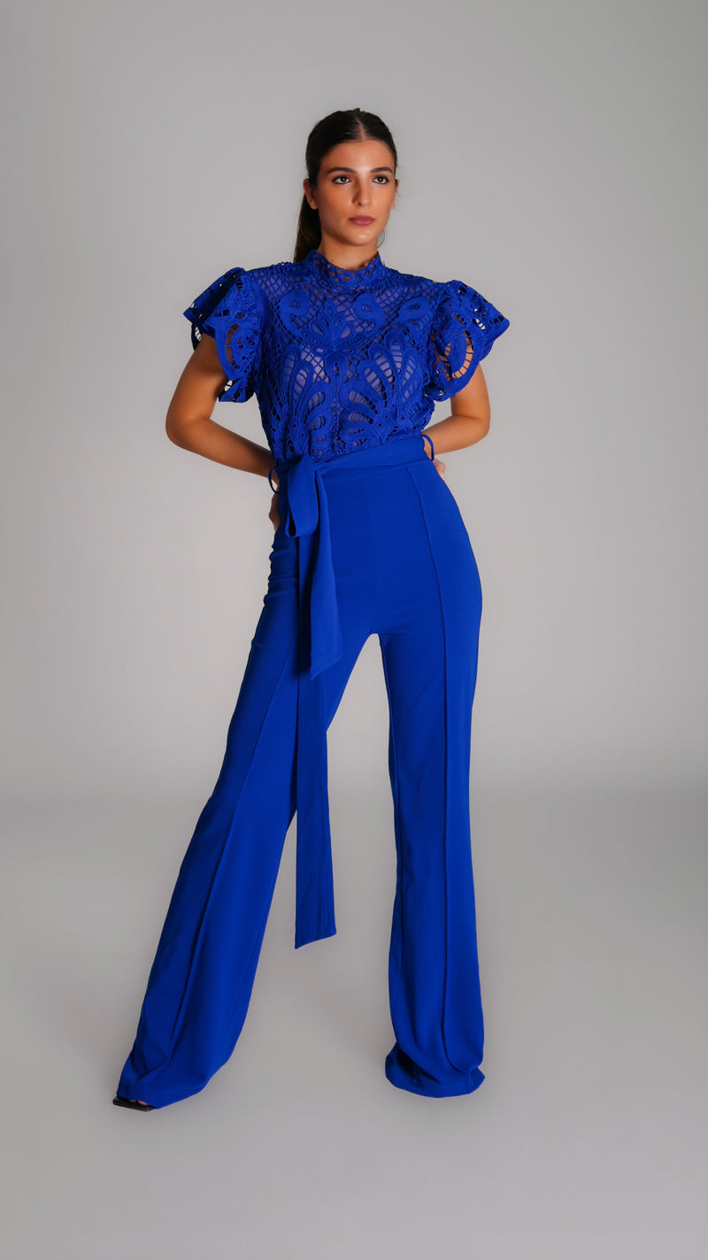 Wide Leg Night Jumpsuit with Rifle