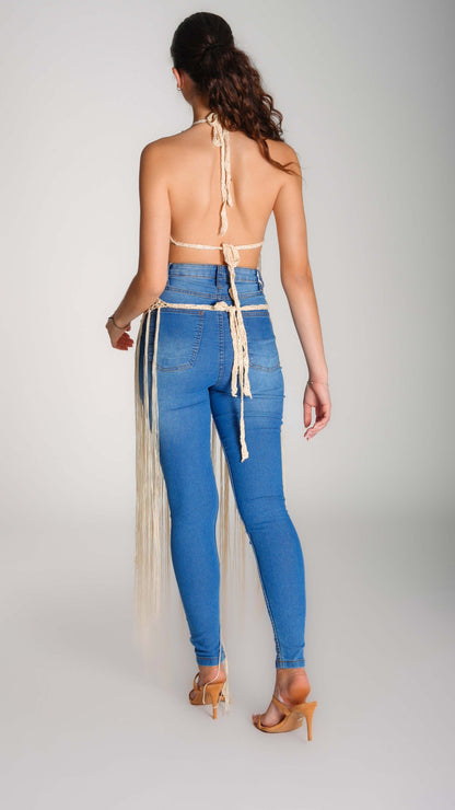 Hippie mesh open back top