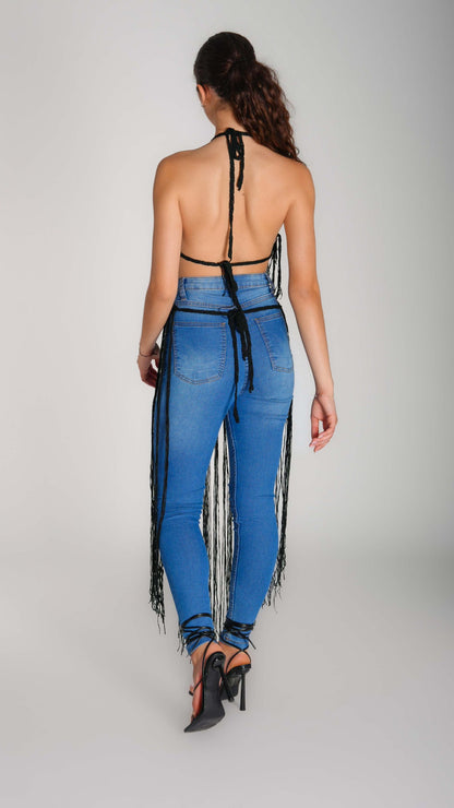 Hippie mesh open back top