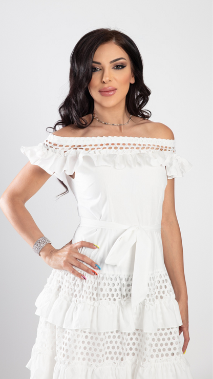 Breezy Boho Bliss Off-Shoulder Dress