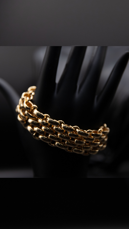 Golden Row Chain Bracelet