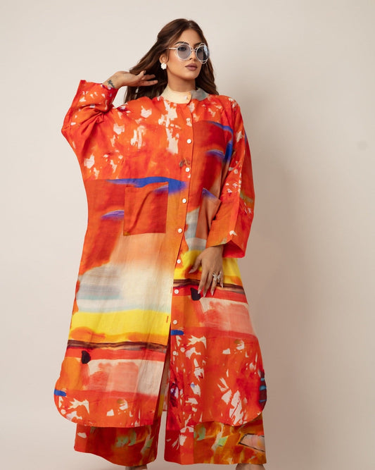 Chic Modest Vibrant Set (Shirt & Pants) - WaedLine