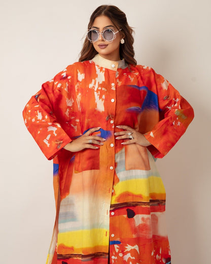 Chic Modest Vibrant Set (Shirt & Pants) - WaedLine