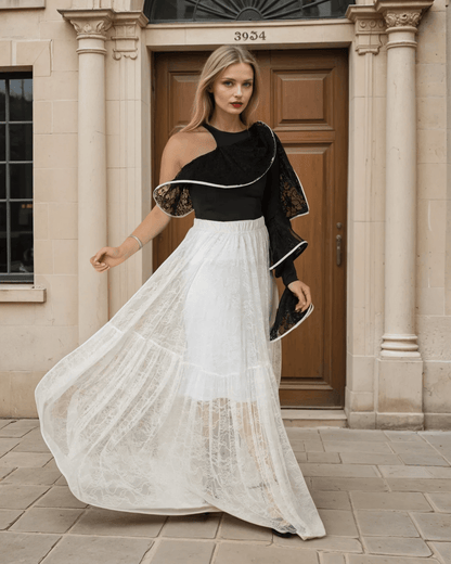 Delicately Embellished Lace Skirt - WaedLine