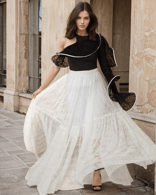 Delicately Embellished Lace Skirt - WaedLine
