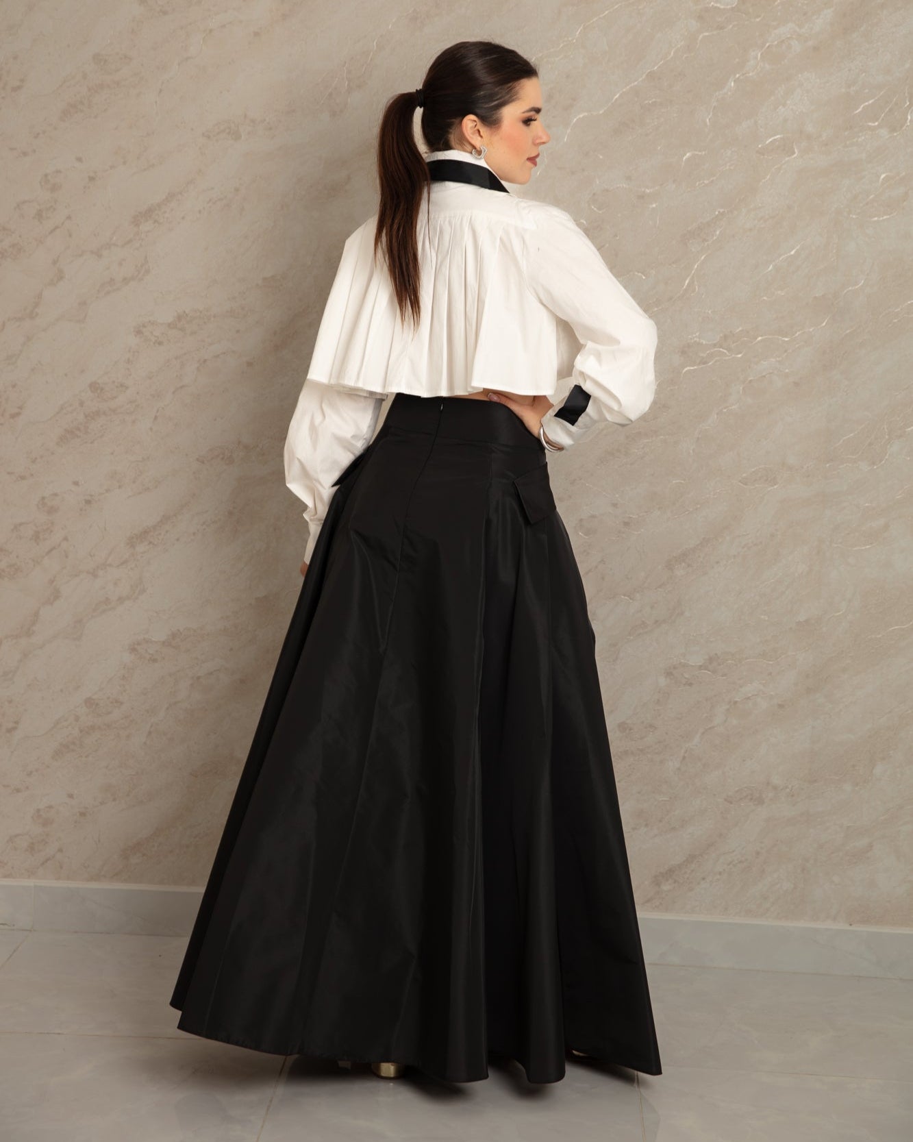 Noir Cascade Skirt - WaedLine