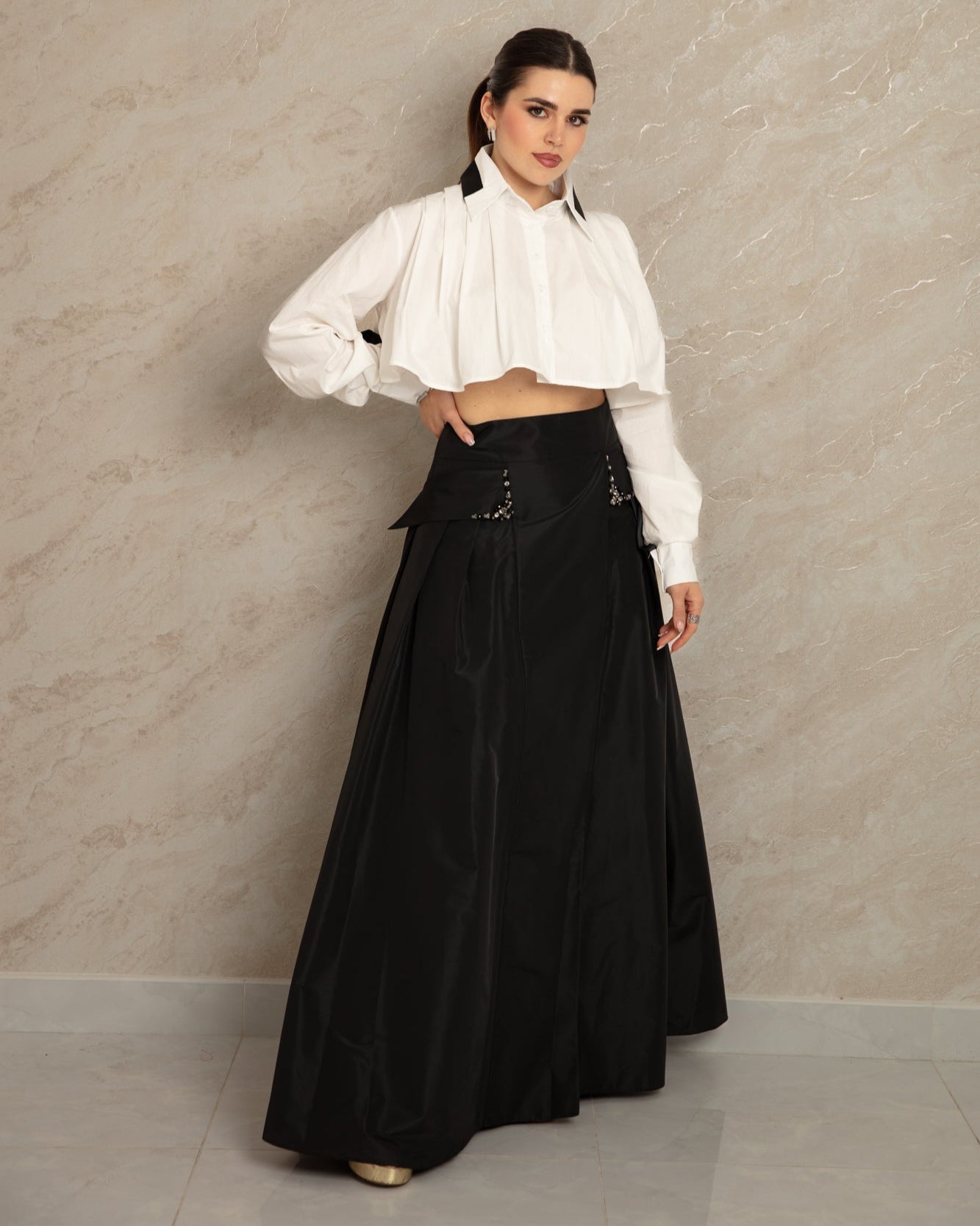 Noir Cascade Skirt - WaedLine