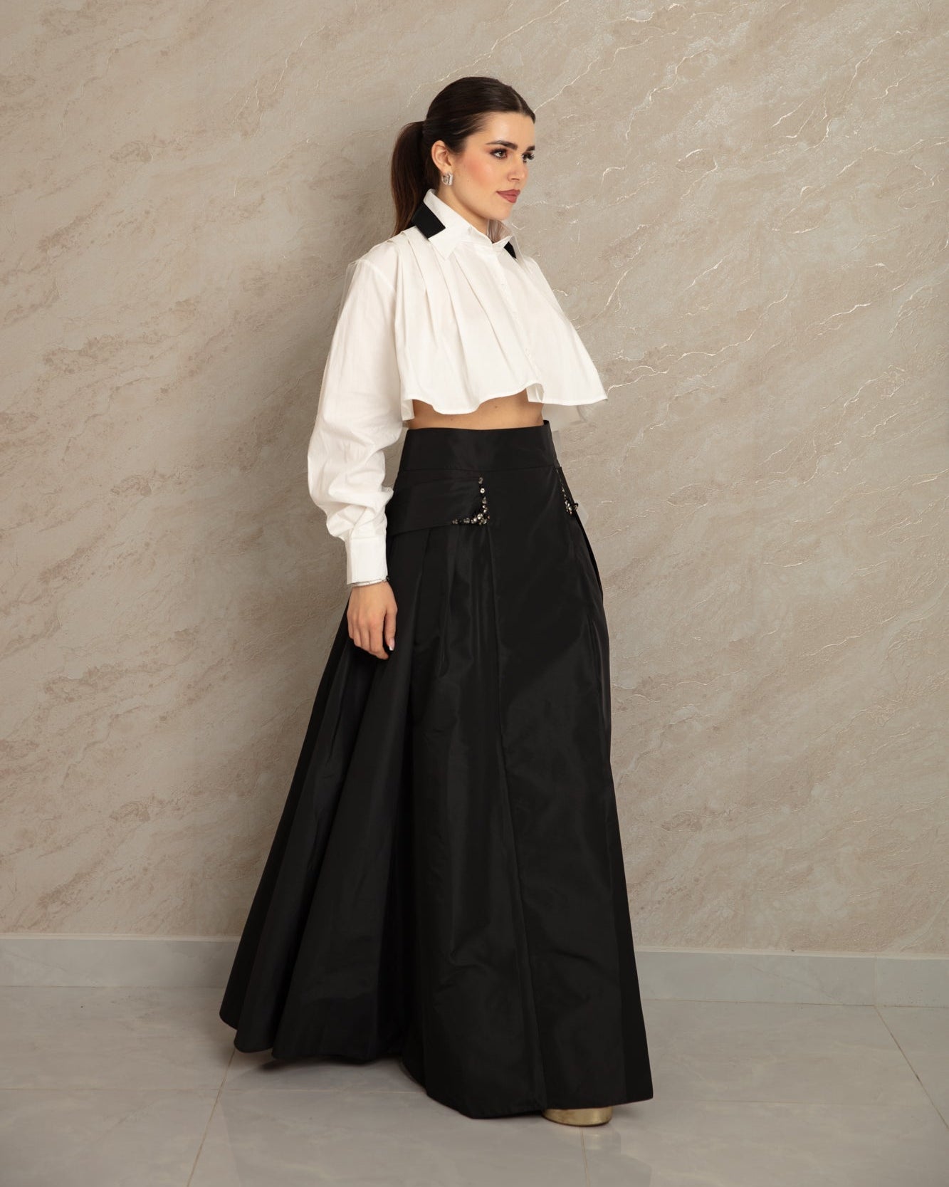 Noir Cascade Skirt - WaedLine
