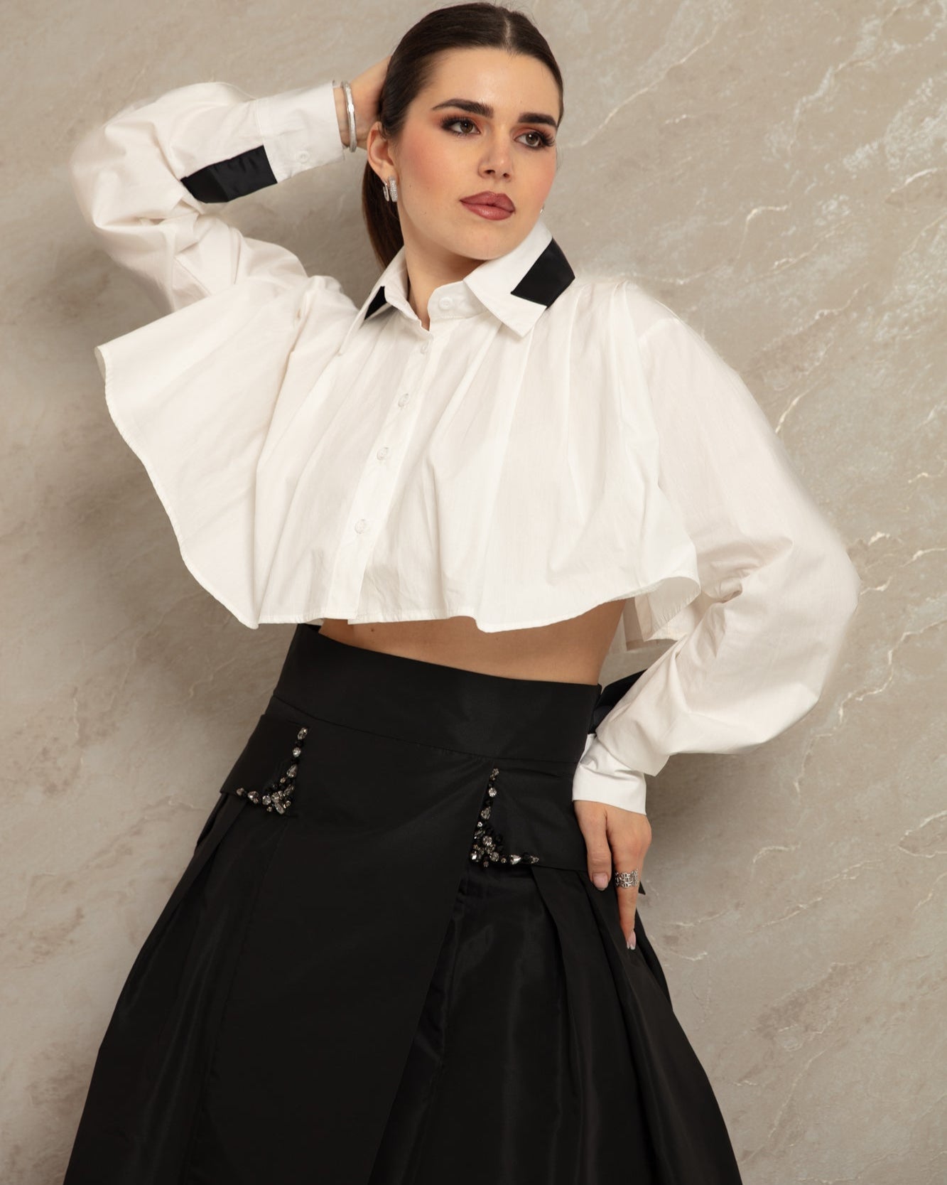 Noir Cascade Skirt - WaedLine