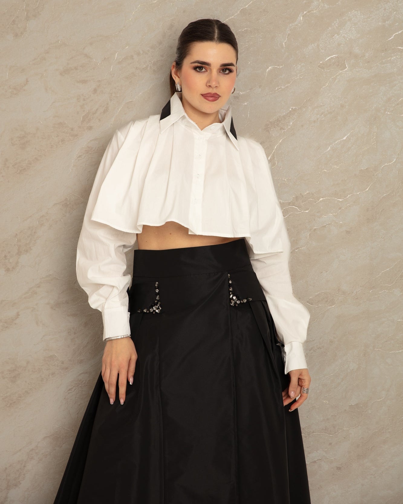 Noir Cascade Skirt - WaedLine