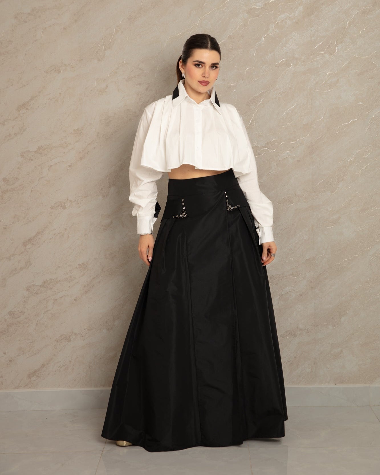 Noir Cascade Skirt - WaedLine