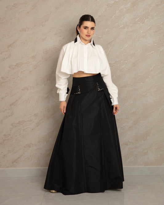 Noir Cascade Skirt - WaedLine