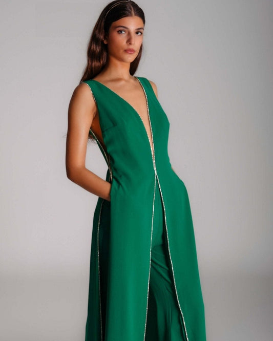 V - Neck Jumpsuit - WaedLine