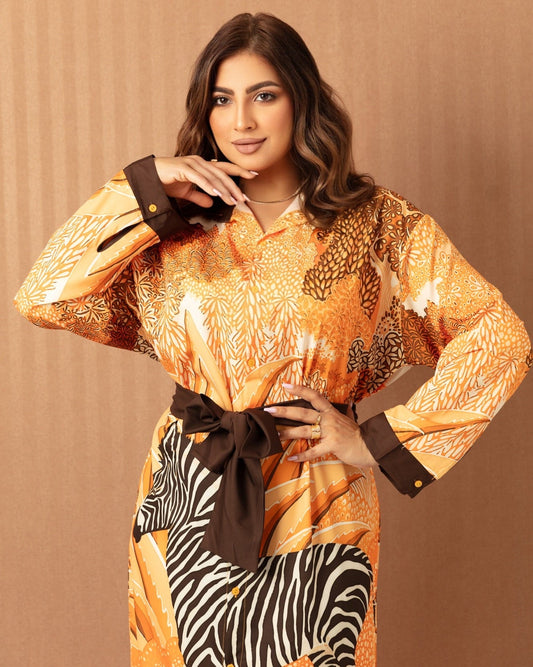 Zebra Elegance Jalabiya - WaedLine