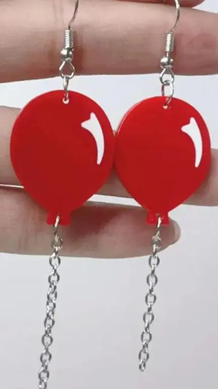 Red Balloon Dangle Earrings