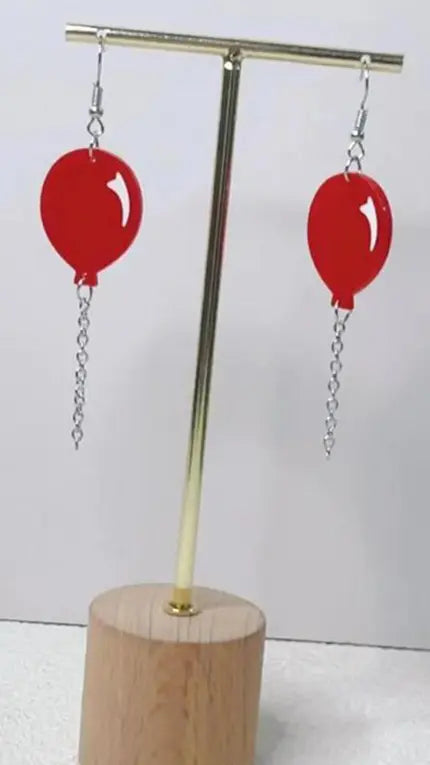 Red Balloon Dangle Earrings