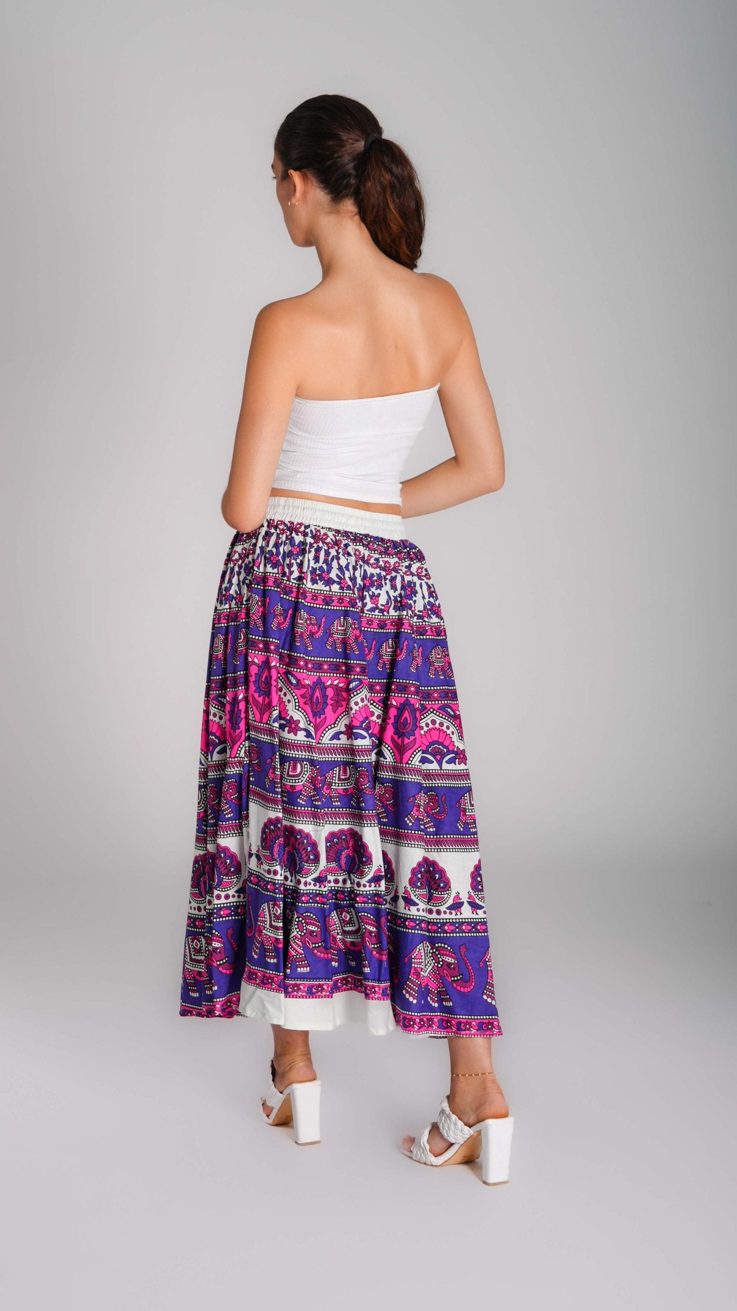 Long Wrap Around Skirt Jaipuri Printed