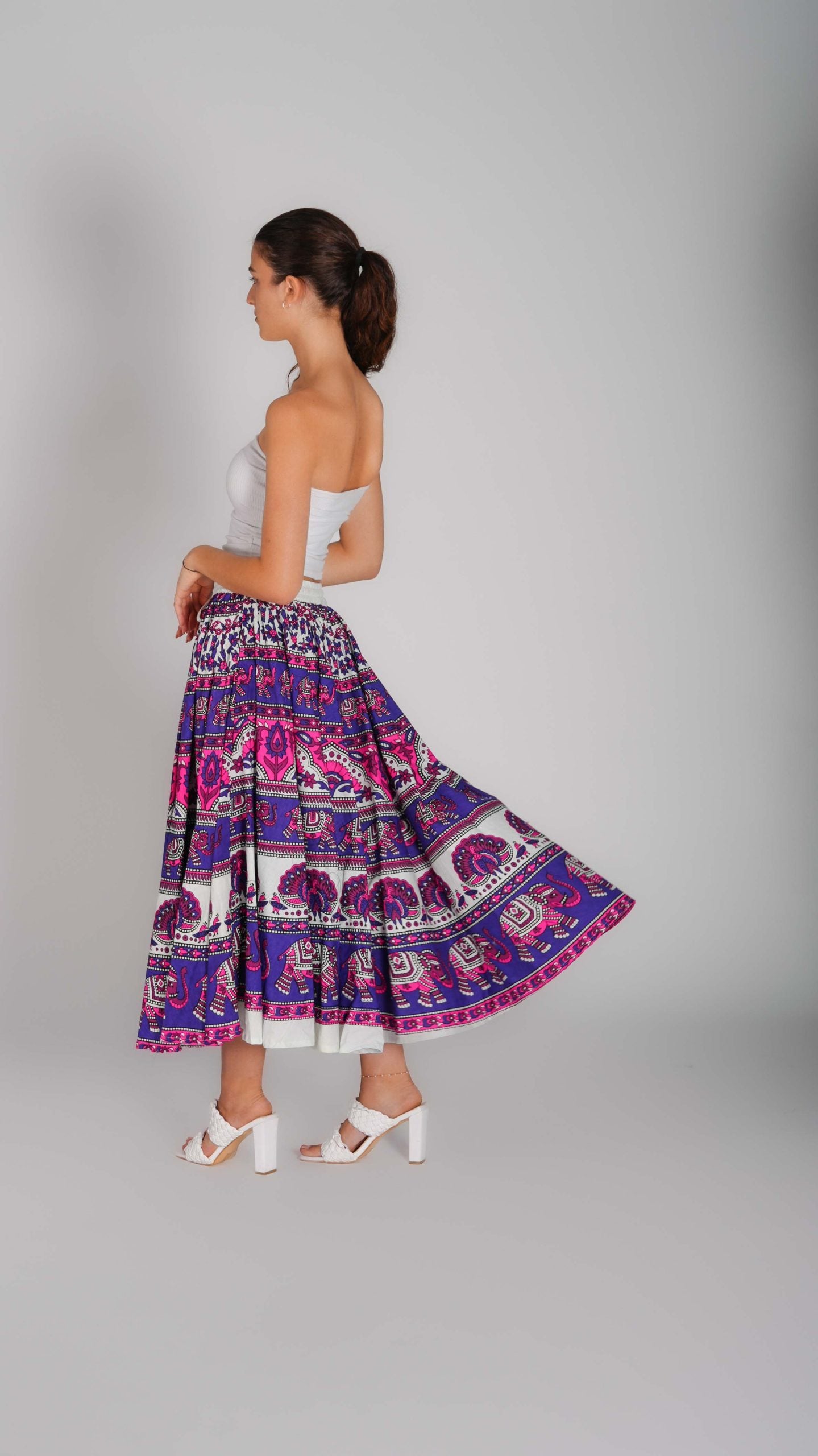 Long Wrap Around Skirt Jaipuri Printed